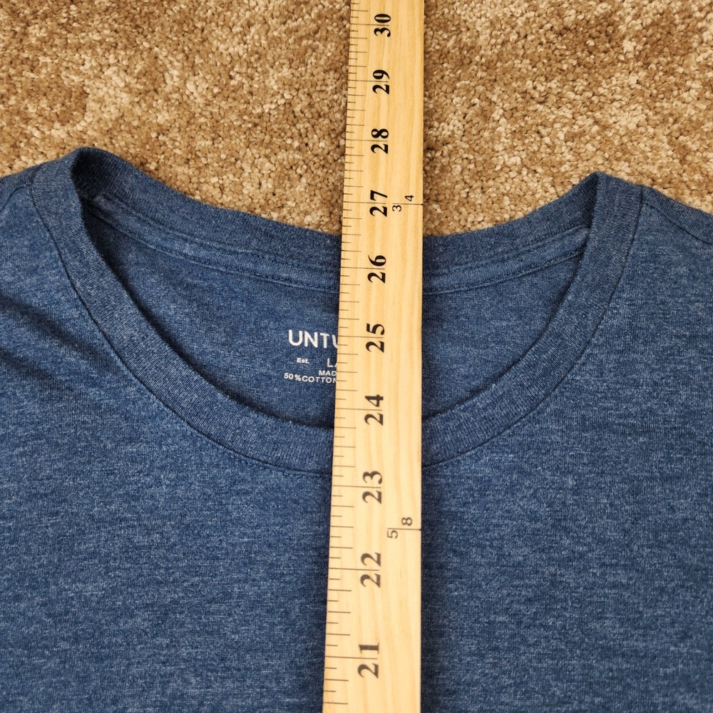 UNTUCKit Mens Long Sleeve Crewneck Tee Heather Blue Cotton Blend Size Large - Picture 4 of 4